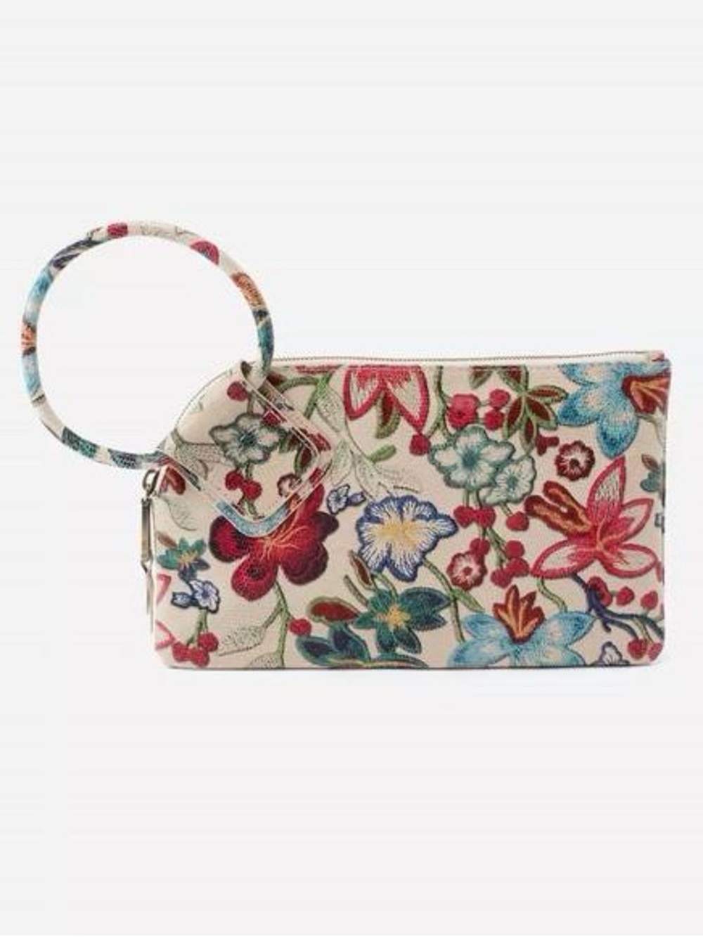 HOBO Sable Clutch Wristlet in the Floral Stitch tapestry print